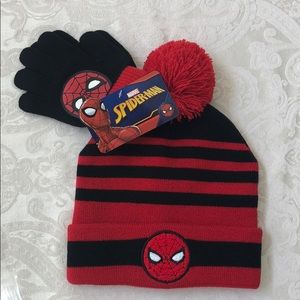 Marvel SPIDER-MAN Little Boy Winter Hat and Gloves